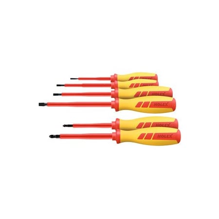 Holex Electrician's screwdriver set- 6 pieces for slot-head and Pozidriv- fully insulated 667226 4/2